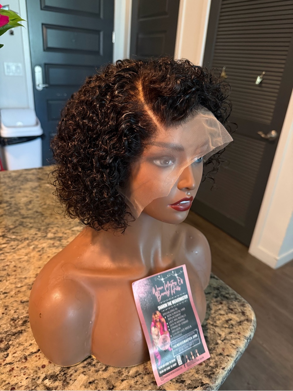 Lace Front Curly Bob Wig - Natural color 13/6 deep part 180 density -